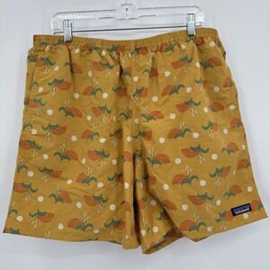 Patagonia Men's Baggies Long XL 7" Board Shorts Yellow Buckwheat Gold Swim Surf